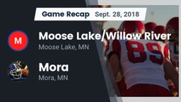 Recap: Moose Lake/Willow River  vs. Mora  2018