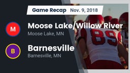 Recap: Moose Lake/Willow River  vs. Barnesville  2018