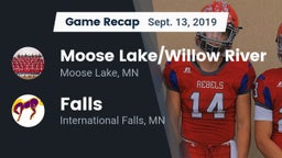 Recap: Moose Lake/Willow River  vs. Falls  2019