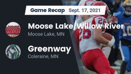 Recap: Moose Lake/Willow River  vs. Greenway  2021