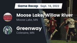 Recap: Moose Lake/Willow River  vs. Greenway  2022