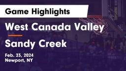 West Canada Valley  vs Sandy Creek  Game Highlights - Feb. 23, 2024