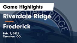 Riverdale Ridge  vs Frederick  Game Highlights - Feb. 3, 2022