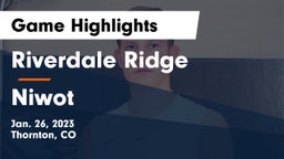 Riverdale Ridge  vs Niwot  Game Highlights - Jan. 26, 2023