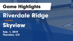 Riverdale Ridge vs Skyview  Game Highlights - Feb. 1, 2019