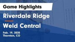 Riverdale Ridge vs Weld Central  Game Highlights - Feb. 19, 2020