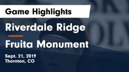 Riverdale Ridge vs Fruita Monument  Game Highlights - Sept. 21, 2019