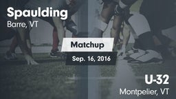 Matchup: Spaulding vs. U-32  2016