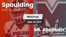 Matchup: Spaulding vs. Mt. Abraham  2019