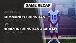 Recap: Community Christian  vs. Horizon Christian Academy  2016