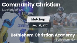 Matchup: Community Christian vs. Bethlehem Christian Academy  2017