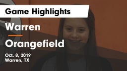 Warren  vs Orangefield Game Highlights - Oct. 8, 2019