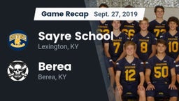 Recap: Sayre School vs. Berea  2019