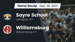 Recap: Sayre School vs. Williamsburg   2022