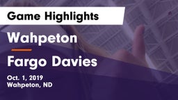 Wahpeton  vs Fargo Davies  Game Highlights - Oct. 1, 2019