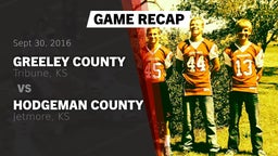 Recap: Greeley County  vs. Hodgeman County  2016