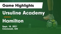 Ursuline Academy vs Hamilton  Game Highlights - Sept. 18, 2021