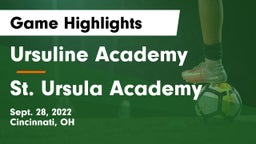 Ursuline Academy vs St. Ursula Academy Game Highlights - Sept. 28, 2022