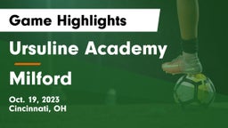 Ursuline Academy vs Milford  Game Highlights - Oct. 19, 2023