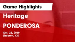 Heritage  vs PONDEROSA  Game Highlights - Oct. 22, 2019