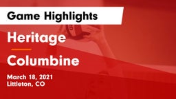 Heritage  vs Columbine  Game Highlights - March 18, 2021