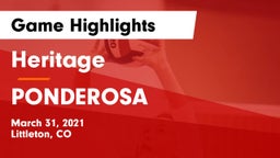 Heritage  vs PONDEROSA  Game Highlights - March 31, 2021