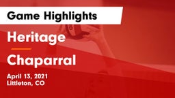Heritage  vs Chaparral  Game Highlights - April 13, 2021