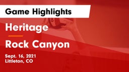 Heritage  vs Rock Canyon  Game Highlights - Sept. 16, 2021