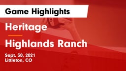 Heritage  vs Highlands Ranch  Game Highlights - Sept. 30, 2021