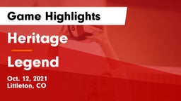 Heritage  vs Legend  Game Highlights - Oct. 12, 2021