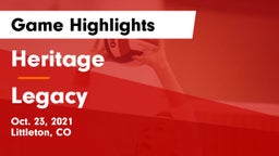 Heritage  vs Legacy Game Highlights - Oct. 23, 2021