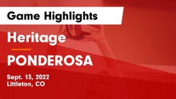 Heritage  vs PONDEROSA  Game Highlights - Sept. 13, 2022