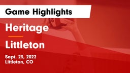 Heritage  vs Littleton  Game Highlights - Sept. 23, 2022