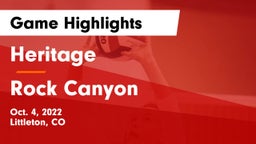 Heritage  vs Rock Canyon  Game Highlights - Oct. 4, 2022