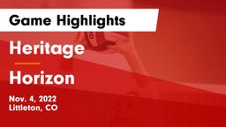 Heritage  vs Horizon  Game Highlights - Nov. 4, 2022