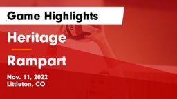 Heritage  vs Rampart  Game Highlights - Nov. 11, 2022