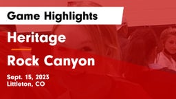 Heritage  vs Rock Canyon  Game Highlights - Sept. 15, 2023