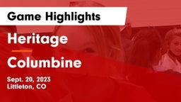 Heritage  vs Columbine Game Highlights - Sept. 20, 2023