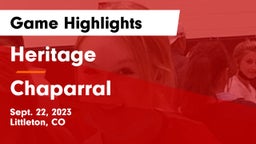 Heritage  vs Chaparral  Game Highlights - Sept. 22, 2023