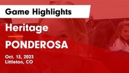 Heritage  vs PONDEROSA  Game Highlights - Oct. 13, 2023