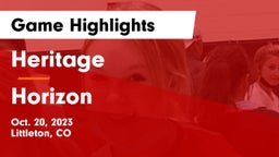 Heritage  vs Horizon  Game Highlights - Oct. 20, 2023