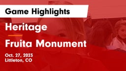 Heritage  vs Fruita Monument  Game Highlights - Oct. 27, 2023