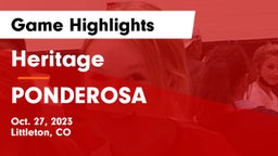 Heritage  vs PONDEROSA  Game Highlights - Oct. 27, 2023