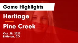 Heritage  vs Pine Creek  Game Highlights - Oct. 28, 2023
