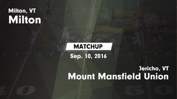 Matchup: Milton vs. Mount Mansfield Union  2016