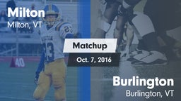 Matchup: Milton vs. Burlington  2016