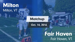Matchup: Milton vs. Fair Haven  2016