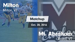 Matchup: Milton vs. Mt. Abraham  2016