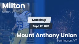Matchup: Milton vs. Mount Anthony Union  2017