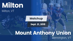 Matchup: Milton vs. Mount Anthony Union  2018